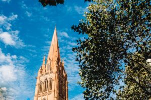 Church With A Blue Sky Behind In Victoria